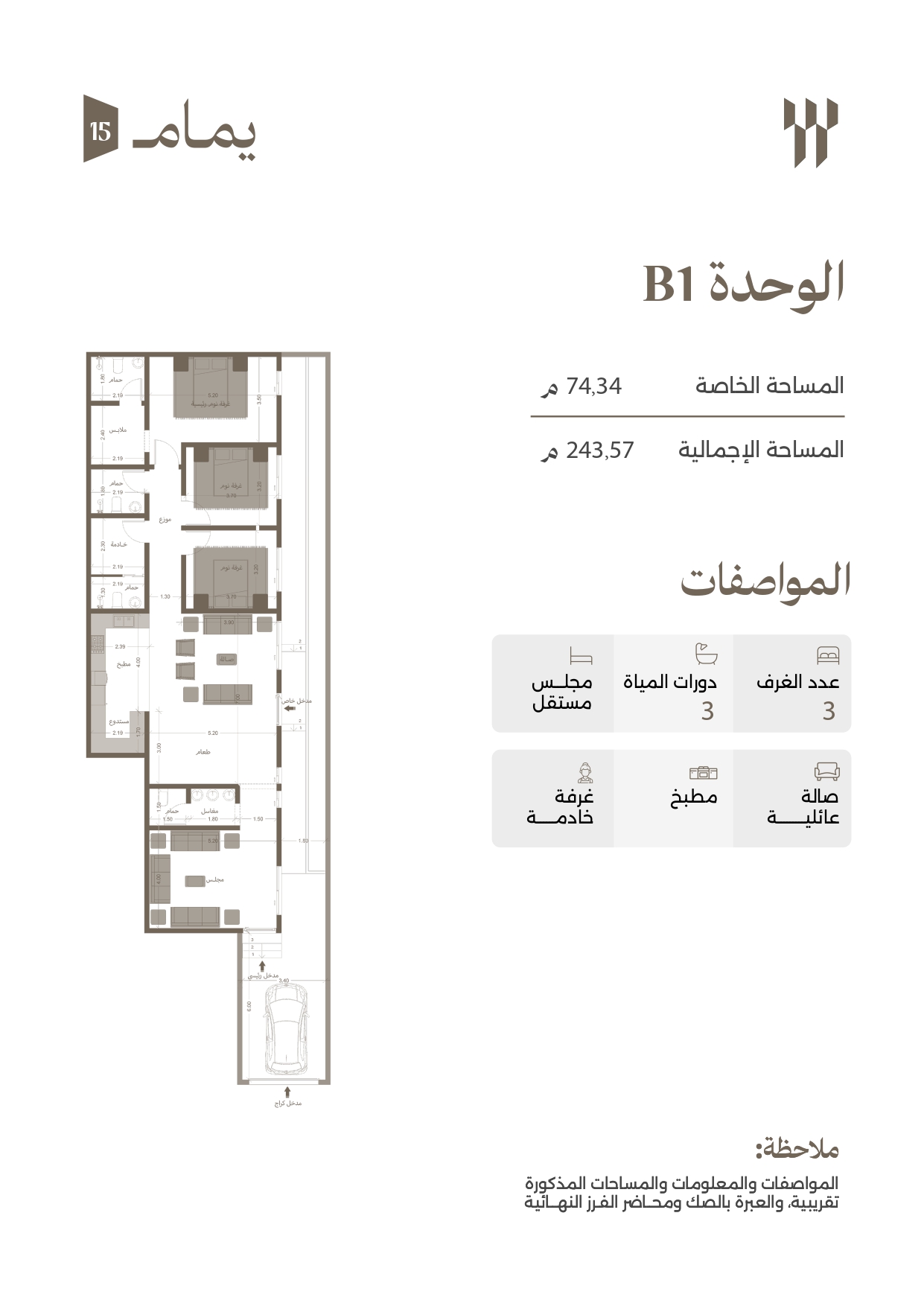مخطط الوحدة B01