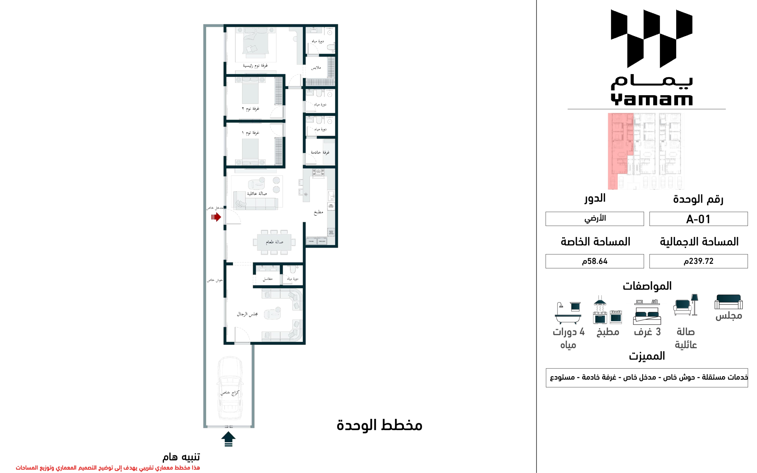 مخطط الوحدة A01